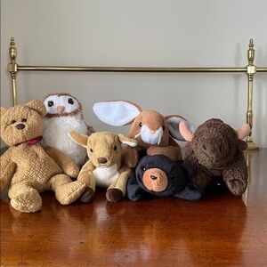 Beanie Babies of the American West Bundle - Owl, Buffalo, Bear, Rabbit, Deer